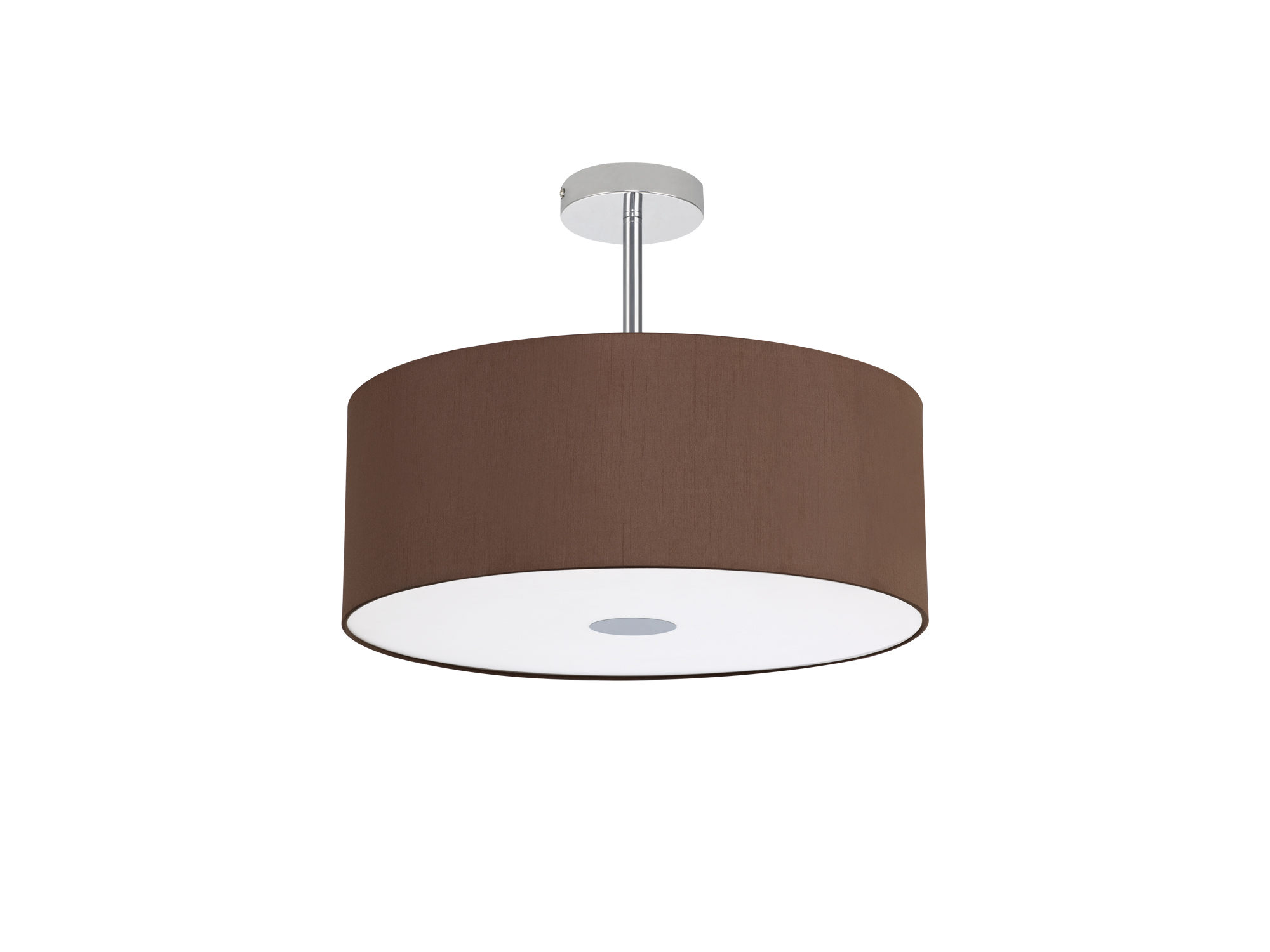 Baymont 50cm Semi Flush 3 Light Polished Chrome, Raw Cocoa/Grecian Bronze, Frosted Diffuser DK0330  Deco Baymont CH RC